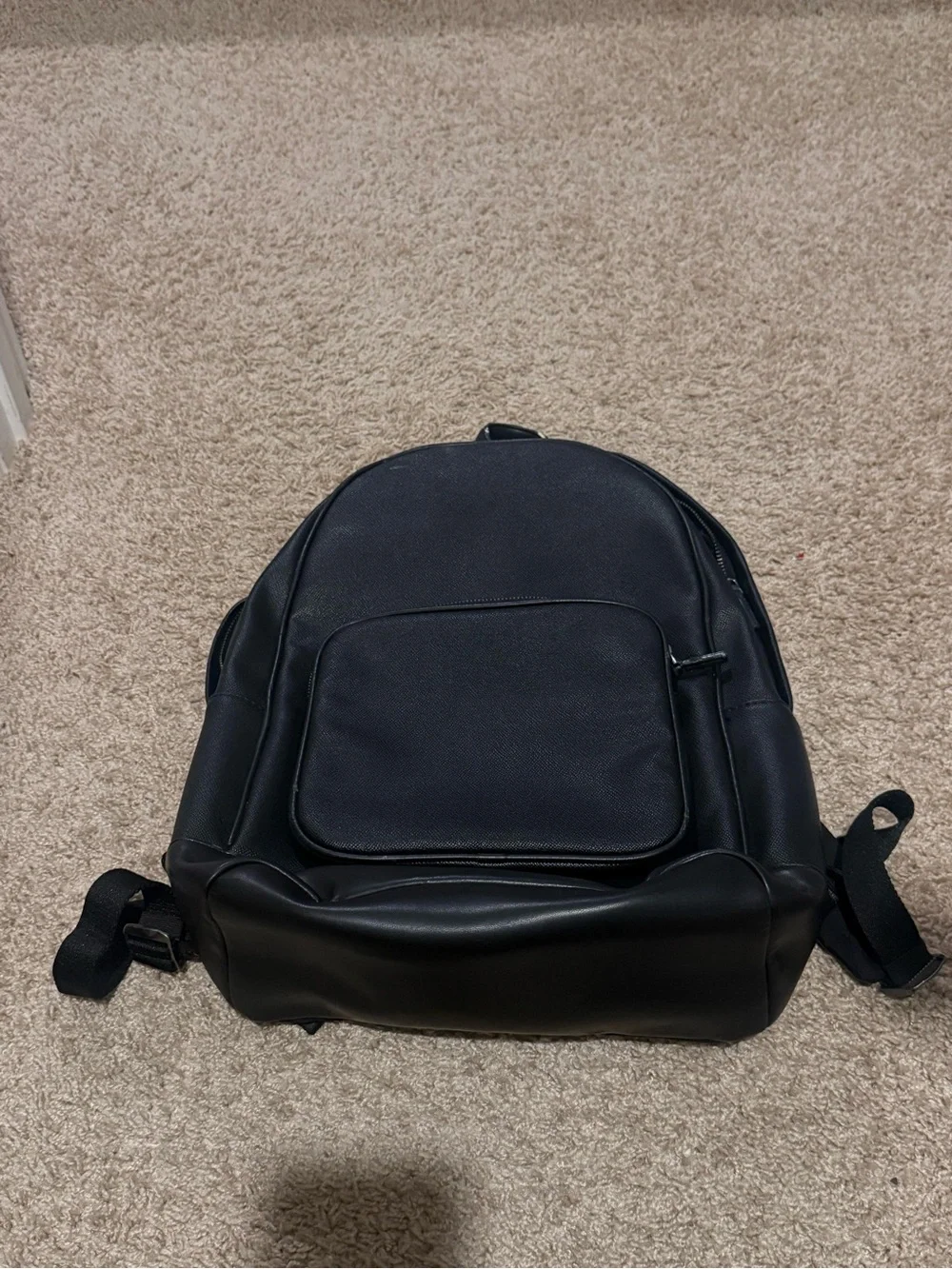 Zara Black Leather Backpack -